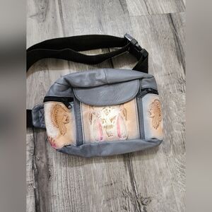Gray and Tan Vintage Fanny Pack with Native Design